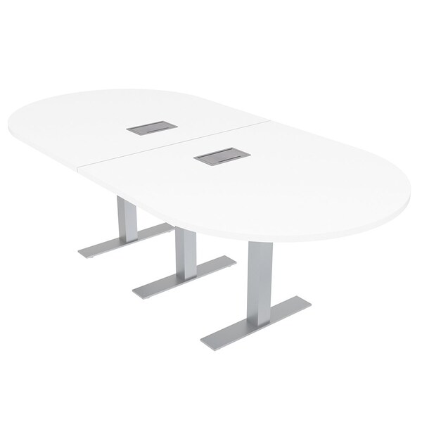 45 in W, 96 in L, 29 in H, Engineered Wood Top, White